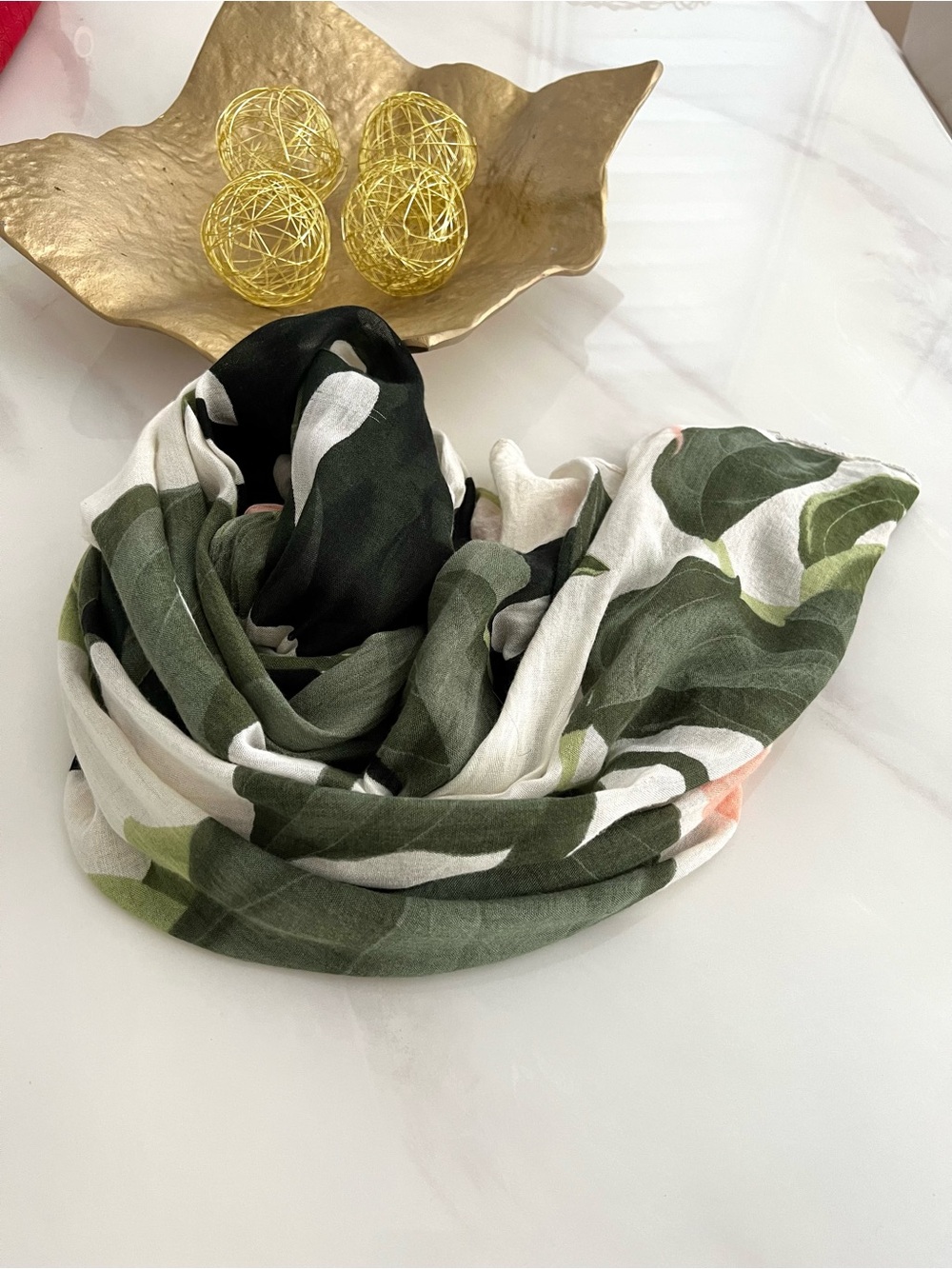 Floral tropics large rayon scarf 40 by 98”